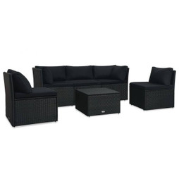 vidaXL 47811 - 4 Piece Garden Lounge Set with Cushions Poly Rattan