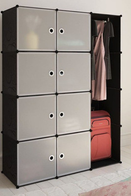 vidaXL 240497 - Armoire modulaire 9 compartiments noir et blanc 109x36,5x143 cm