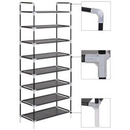vidaXL 245629 - Shoe Rack with 8 Shelves Metal and Non-woven Fabric