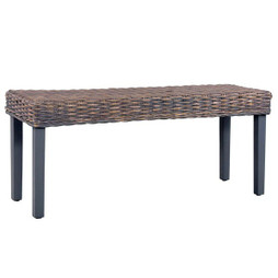 vidaXL 285789 - Bench 110 cm Natural Kubu Rattan and Solid Mango Wood