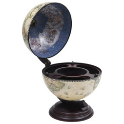 vidaXL 320909 - Tabletop Globe Bar Wine Stand Eucalyptus Wood