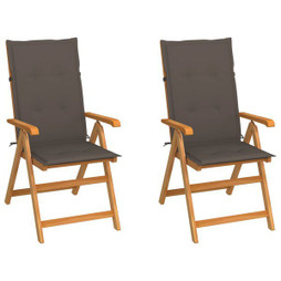 vidaXL 3062384 - Garden Chairs 2 pcs with Cushions Solid Teak Wood