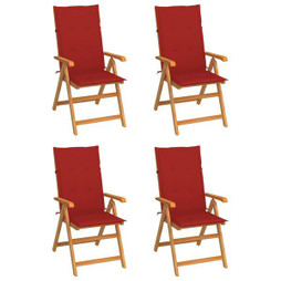 vidaXL 3065536 - Garden Chairs 4 pcs with Cushions Solid Teak Wood
