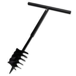 vidaXL 141027 - Tarière de sol avec mèche de tarière 180 mm Acier Noir