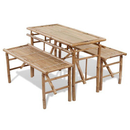 vidaXL 41502 - Beer Table with 2 Benches 100 cm Bamboo