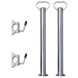 vidaXL 210311 - 2 tubes de support et 2 pinces fendues pour roue de jauge 48 mm