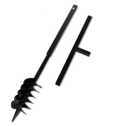 vidaXL 141025 - Tarière de sol avec mèche de tarière spirales 120 mm Acier Noir