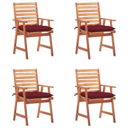 vidaXL 3078344 - Outdoor Dining Chairs 4 pcs with Cushions Solid Acacia Wood