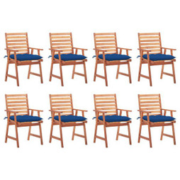 vidaXL 3078399 - Outdoor Dining Chairs 8 pcs with Cushions Solid Acacia Wood