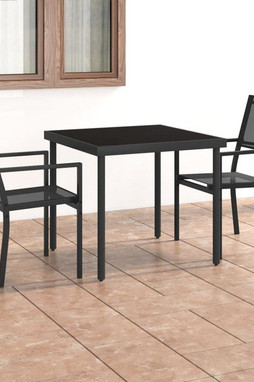 vidaXL 3073522 - 3 Piece Outdoor Dining Set Steel