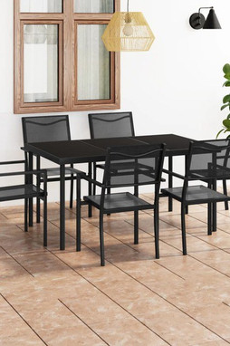 vidaXL 3073517 - 7 Piece Outdoor Dining Set Steel