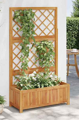 vidaXL 316542 - Raised Bed with Trellis 85x38x150 cm Solid Acacia Wood