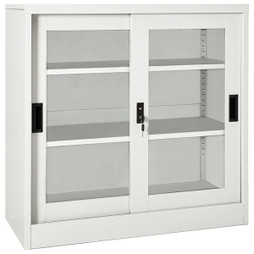 vidaXL 335955 - Sliding Door Cabinet Light 90x40x90 cm Steel