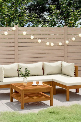 vidaXL 3086927 - 5 Piece Garden Lounge Set with Cushion Solid Acacia Wood
