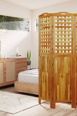 vidaXL 318547 - Cloison de séparation 3 panneaux 121,5x2x180 cm Bois dacacia