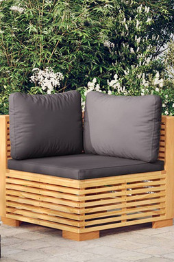 vidaXL 319160 - Canapé dangle de jardin coussins foncé Bois teck massif