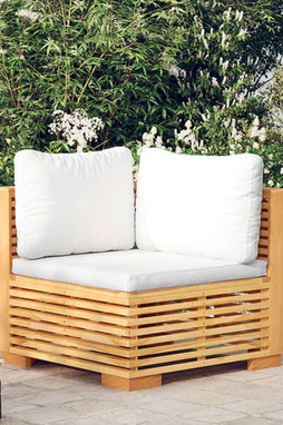vidaXL 319157 - Canapé dangle de jardin et coussins crème Bois de teck massif