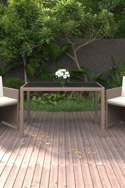 vidaXL 3095494 - Ensemble à manger de jardin et coussins 3 pcs Poly rotin