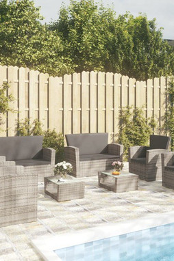 vidaXL 3095945 - Salon de jardin 8 pcs avec coussins résine tressée gris