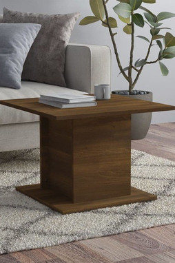 vidaXL 813097 - Table basse chêne marron 55,5x55,5x40 cm bois dingénierie