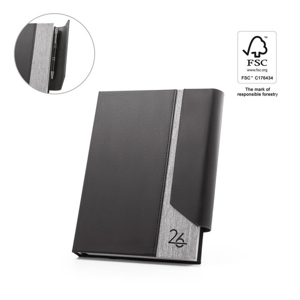 hi!dea 96214 - A5 diary in PU (58% recycled) and polyester reciclado (100% rPET) 300D