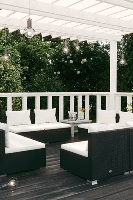 vidaXL 3101535 - 8 Piece Garden Lounge Set with Cushions Poly Rattan