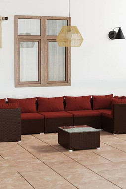 vidaXL 3101963 - 8 Piece Garden Lounge Set with Cushions Poly Rattan
