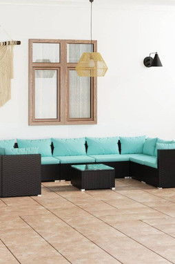 vidaXL 3101977 - 10 Piece Garden Lounge Set with Cushions Poly Rattan