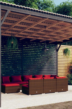 vidaXL 3102019 - 10 Piece Garden Lounge Set with Cushions Poly Rattan