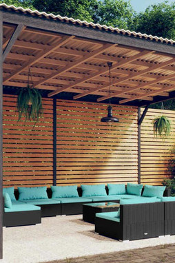 vidaXL 3102033 - 10 Piece Garden Lounge Set with Cushions Poly Rattan