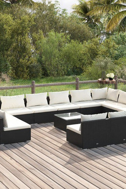 vidaXL 3102143 - 13 Piece Garden Lounge Set with Cushions Poly Rattan