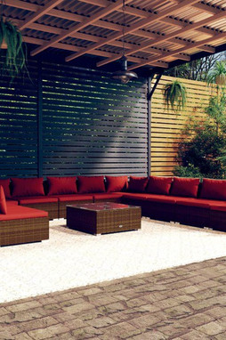 vidaXL 3102459 - 12 Piece Garden Lounge Set with Cushions Poly Rattan