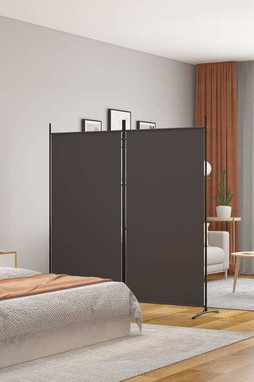 vidaXL 350259 - 2-Panel Room Divider 175x180 cm Fabric