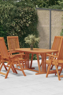 vidaXL 3087343 - 7 Piece Garden Dining Set Solid Wood Eucalyptus