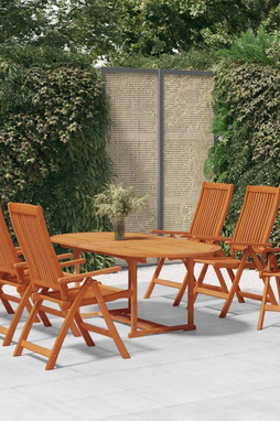 vidaXL 3087336 - 7 Piece Garden Dining Set Solid Wood Eucalyptus