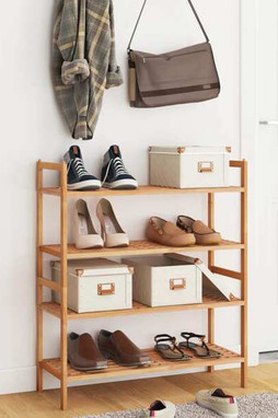 vidaXL 350362 - Shoe Racks 2 pcs 69x27x41 cm Solid Wood Walnut