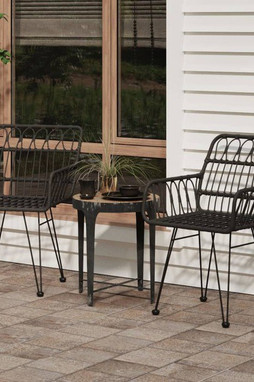 vidaXL 319427 - Garden Chairs 2 pcs with Armrest 56x64x80 cm PE Rattan