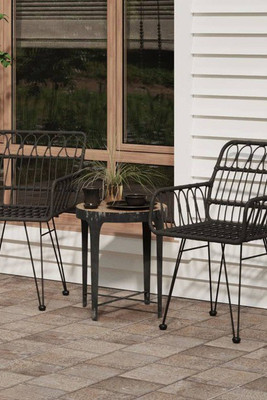 vidaXL 319427 - Garden Chairs 2 pcs with Armrest 56x64x80 cm PE Rattan