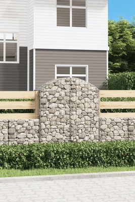 vidaXL 153436 - Arched Gabion Basket 100x50x120/140 cm Galvanised Iron