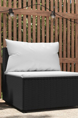 vidaXL 319737 - Garden Middle Sofa with Cushions Poly Rattan