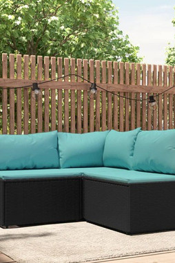 vidaXL 319796 - 3 Piece Garden Lounge Set with Cushions Poly Rattan