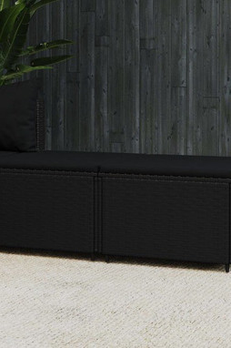 vidaXL 319789 - Garden Footrests with Cushions 2 pcs Poly Rattan
