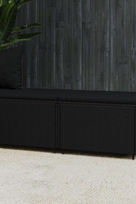 vidaXL 319789 - Garden Footrests with Cushions 2 pcs Poly Rattan