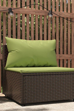 vidaXL 319833 - Garden Middle Sofa with Cushions Poly Rattan