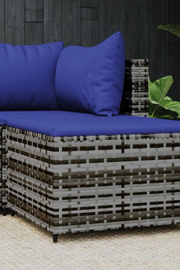 vidaXL 319852 - Garden Footrest with Cushion Poly Rattan