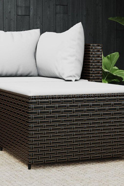 vidaXL 319756 - Garden Footrest with Cushion Poly Rattan