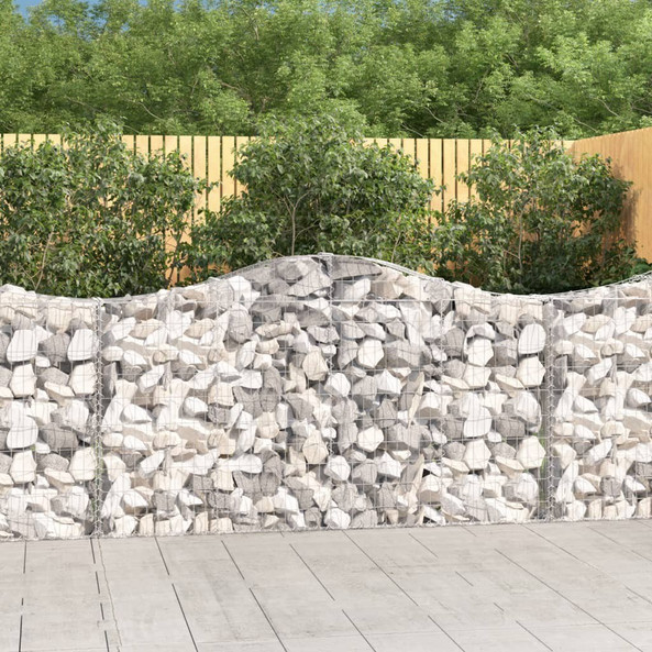 vidaXL 3145440 - Paniers à gabions arqués 12 pcs 200x30x100/120 cm Fer galvanisé