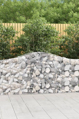 vidaXL 3145416 - Arched Gabion Baskets 9 pcs 200x30x80/100 cm Galvanised Iron