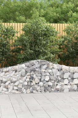 vidaXL 3145392 - Arched Gabion Baskets 6 pcs 200x30x60/80 cm Galvanised Iron