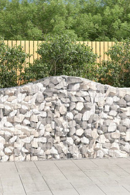 vidaXL 3145643 - Arched Gabion Baskets 5 pcs 200x50x100/120 cm Galvanised Iron